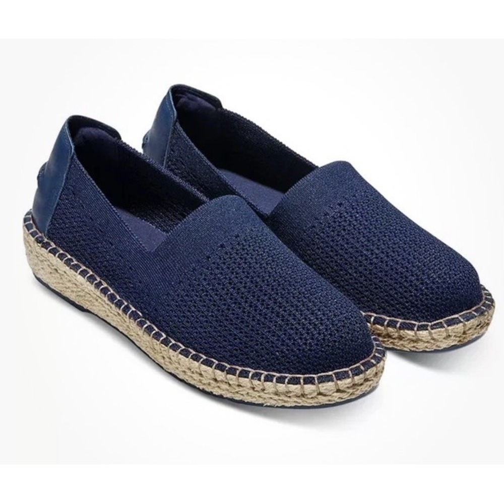 Cole Haan Knit Espadrille Flat Womens 11 Navy Cloudfeel Navy Beachy Preppy Boho